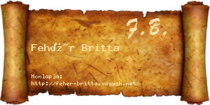 Fehér Britta névjegykártya